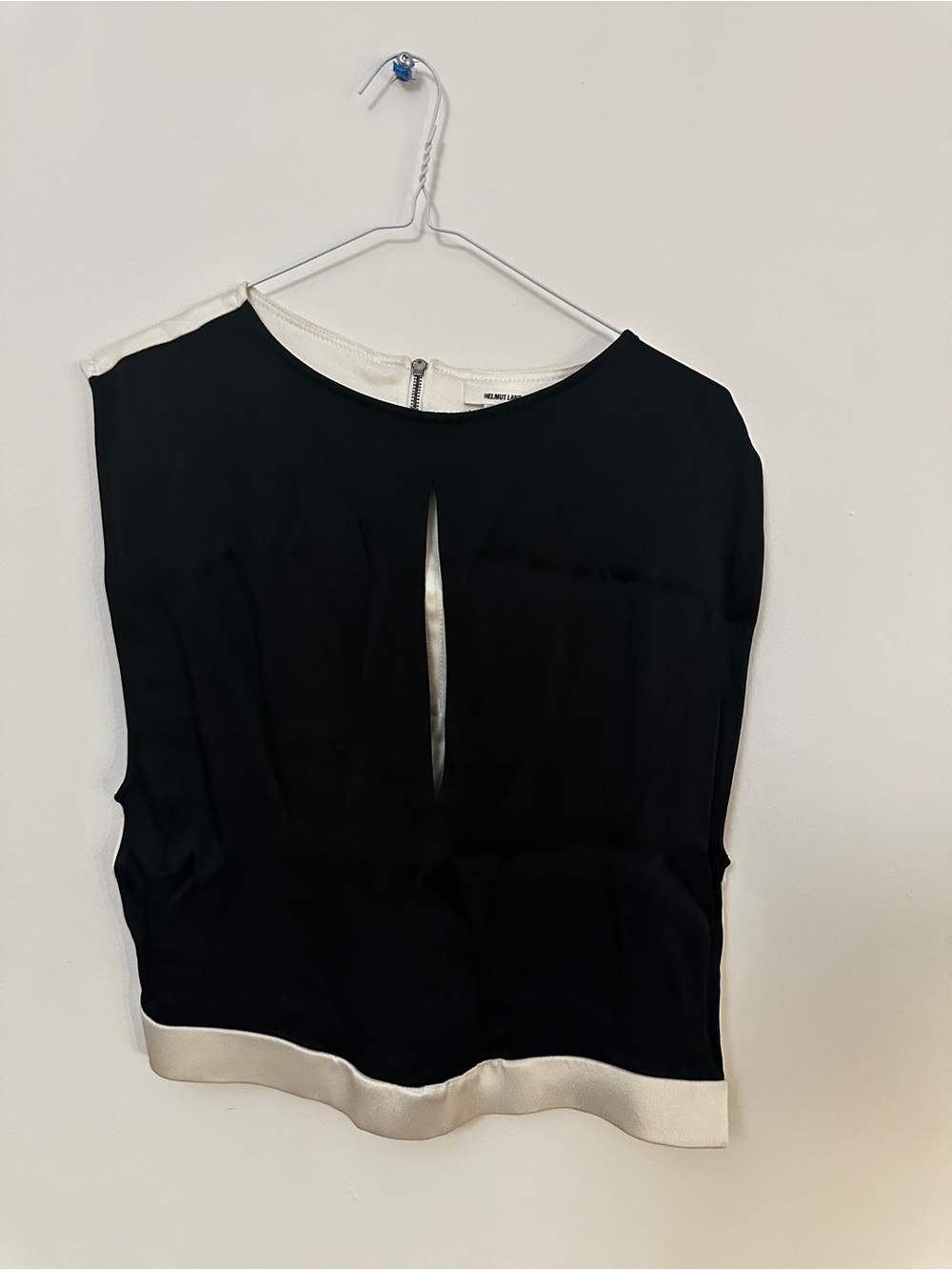 Helmut Lang Sleeveless Black and White Top with Cut Out